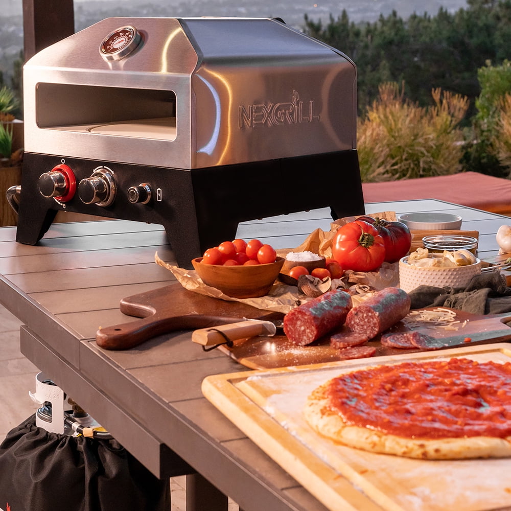 Nexgrill 12 in. Stainless Steel Tabletop Propane Gas Outdoor Pizza Oven