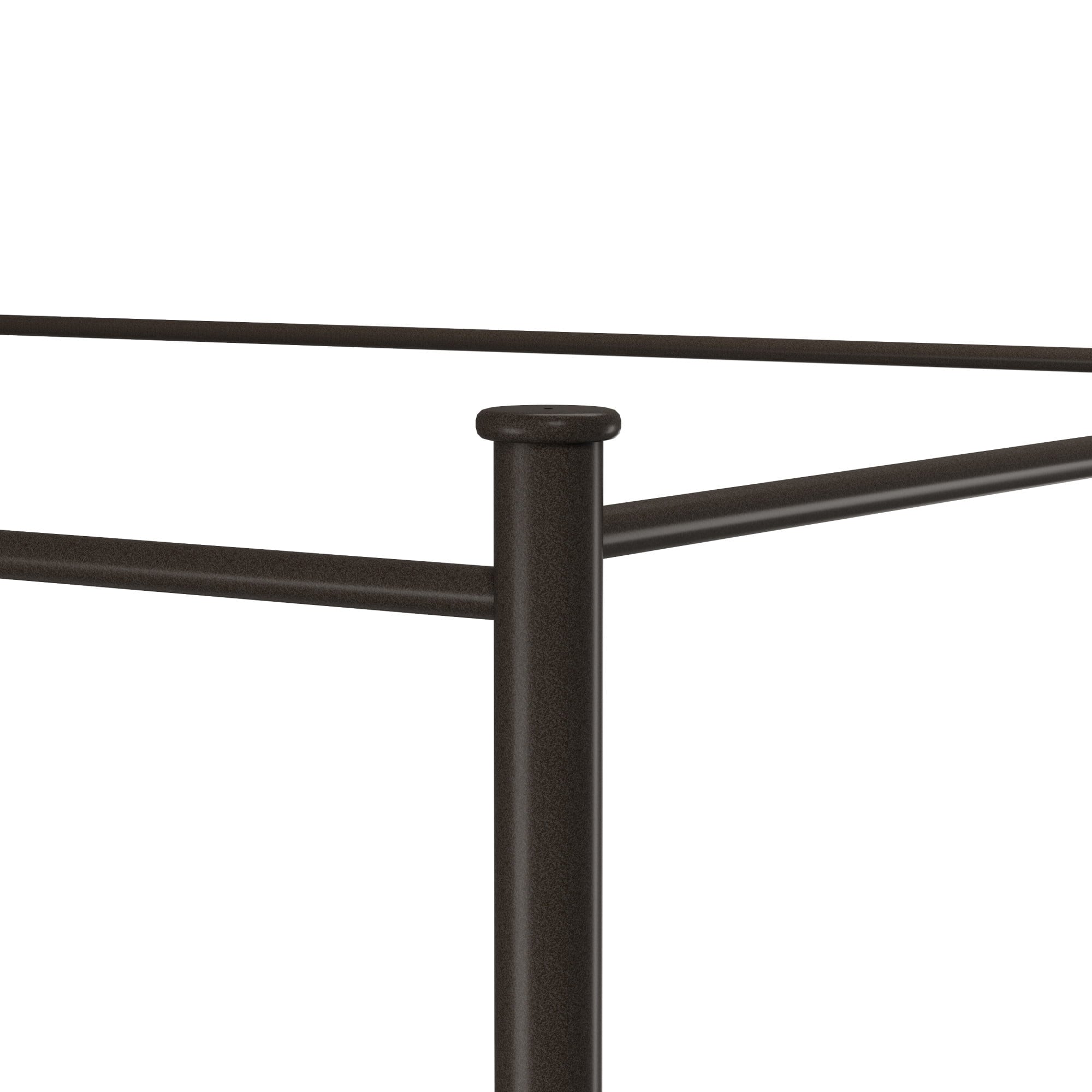 Desert Fields Dover Canopy Metal Bed Frame, Queen, Textured Black