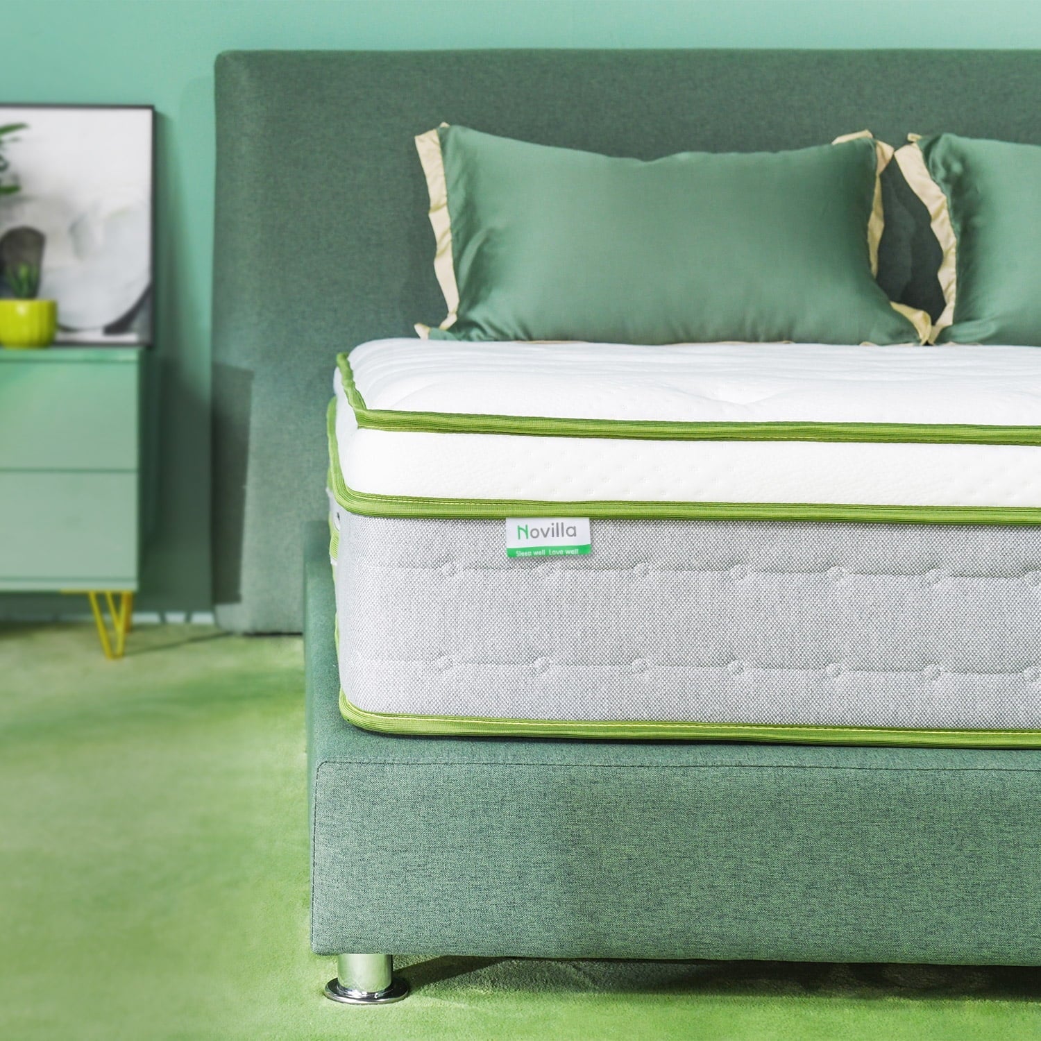 Serenity 10 inch Gel Memory Foam Innerspring Hybrid Mattress Cool Sleep, Queen Mattress