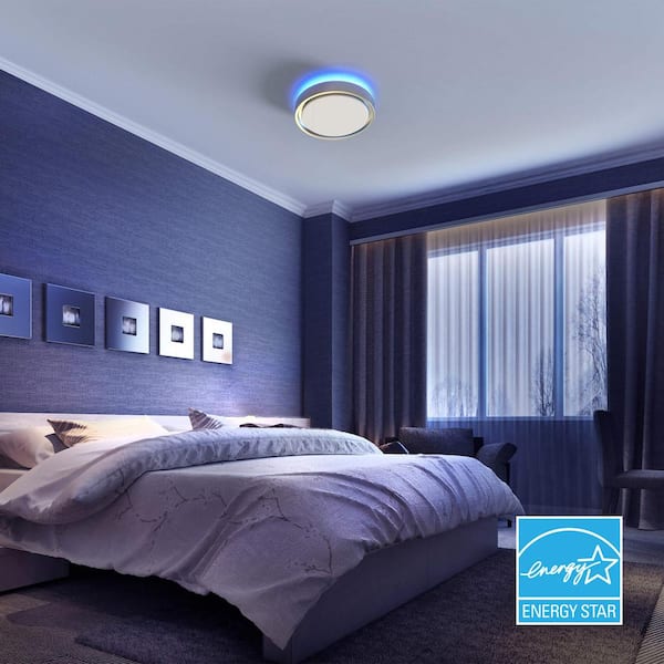14 in. LED Flush Mount Ceiling Light with Mood Lighting and Motion Sensor