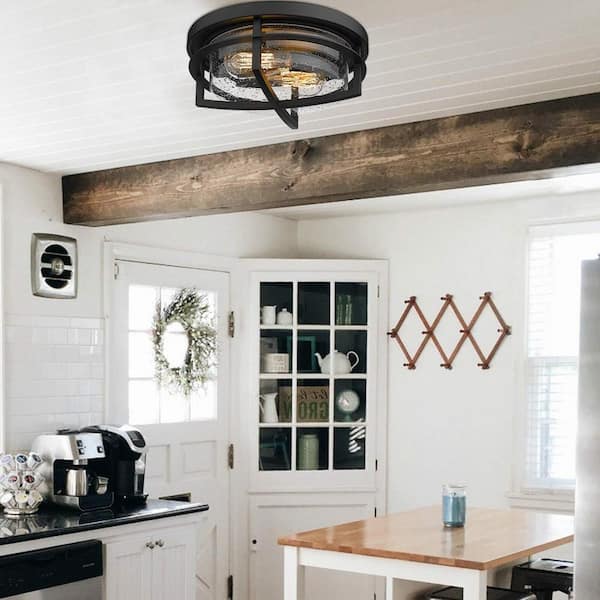 13 in. 2 Light Farmhouse Flush Mount