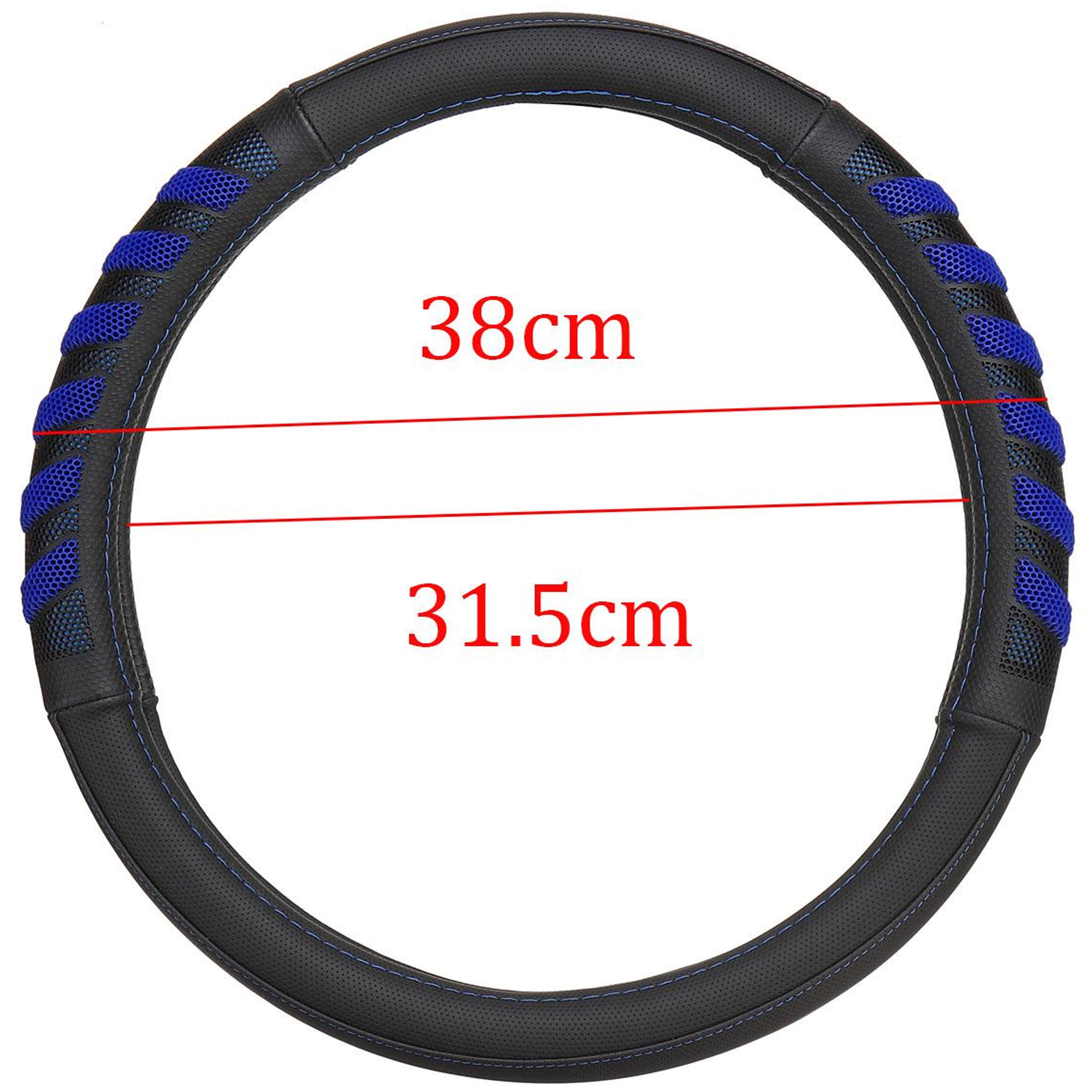 Car Steering Wheel Cover Grip Black Blue Auto Universal High Quality 14.5