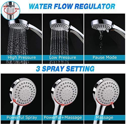Head, High Pressure 8'' Rainfall Stainless Steel Shower Head/Handheld Combo with