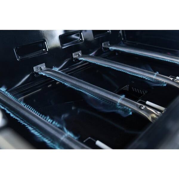 4-Burner Propane Gas Grill with Searing Side Burner in Black