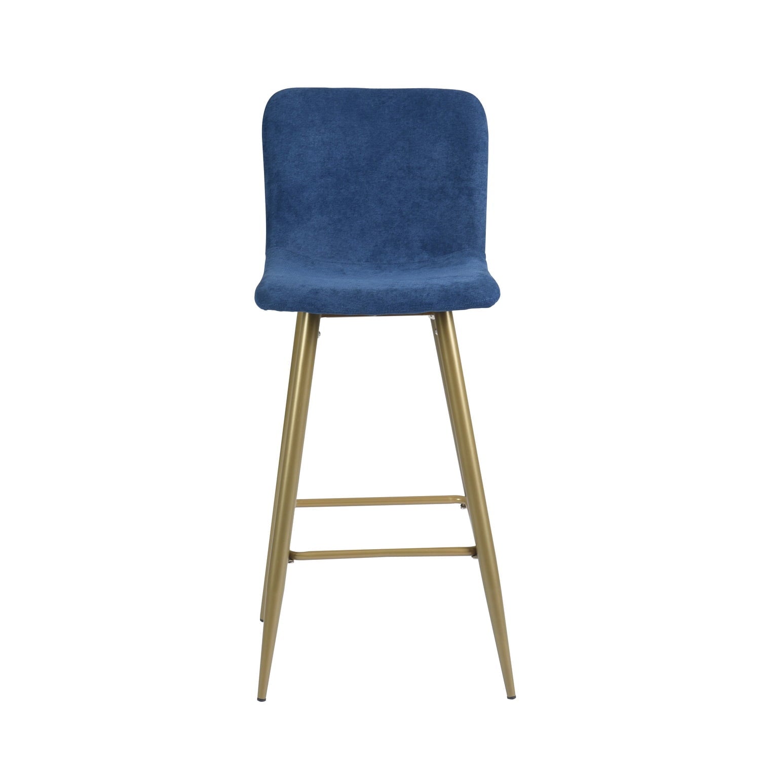 Homy Casa 29'' Bar Stools Set of 2, Upholstered Kitchen Chair with Back, Dark Bluea