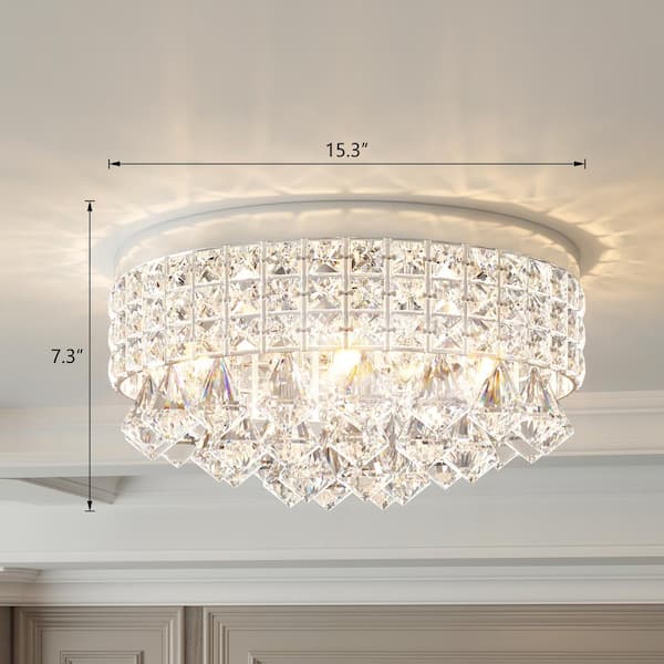 Jackson 4-Light 15 in. Chrome Flush Mount With Crystal