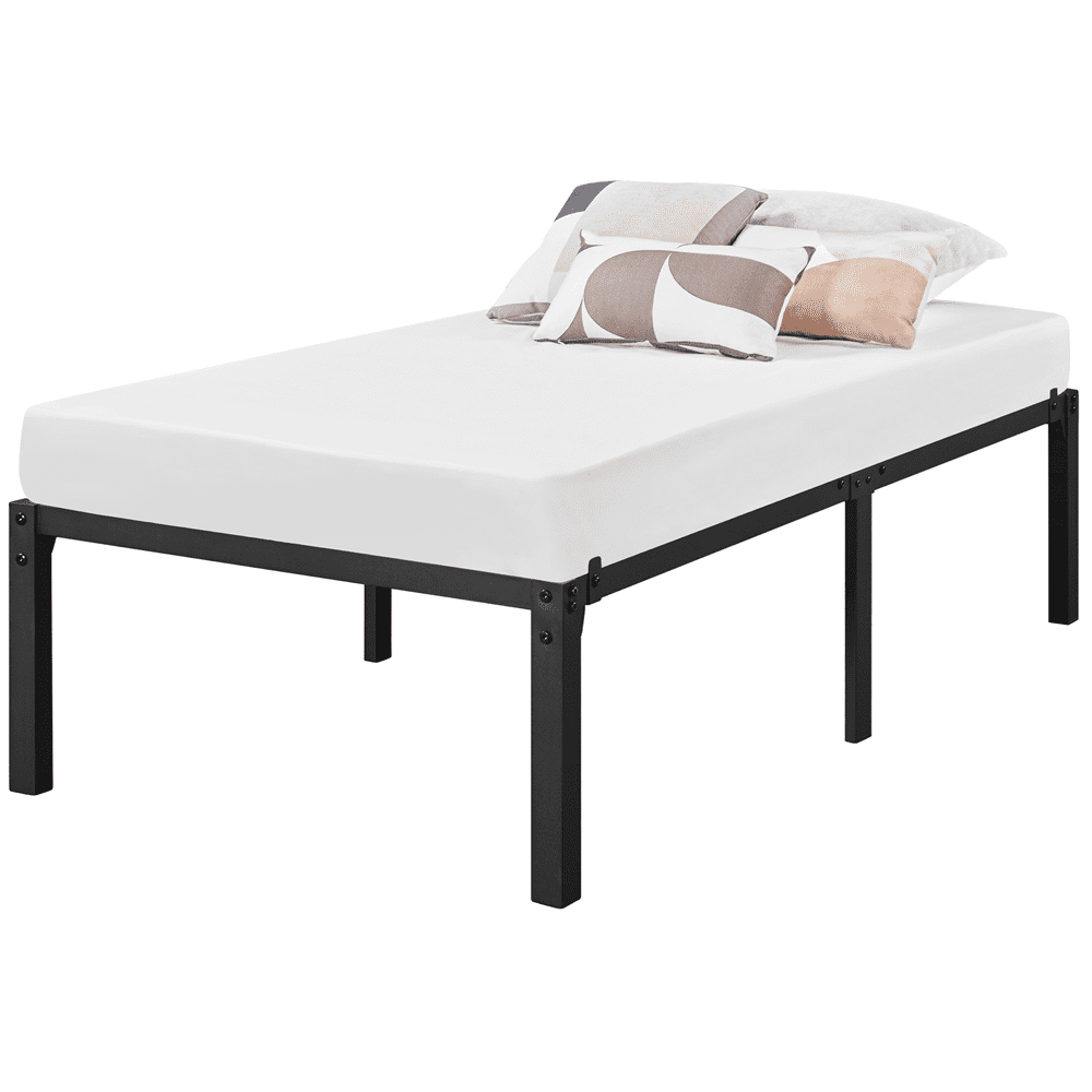 Yaheetech Twin Size Metal Platform Bed Frame with Steel Slat Support, Black