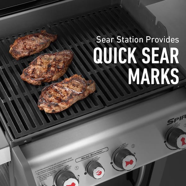 Spirit E-330 3-Burner Propane Grill in Black with Built-In Thermometer