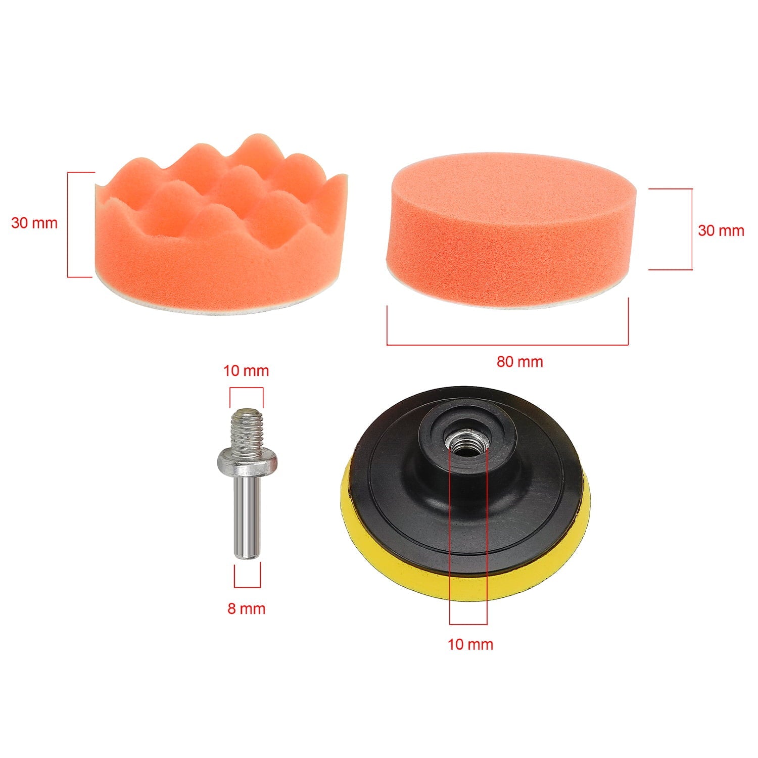 Canopus Buffing Pads 22 PCS, 3 Inch Polishing Pad Kit, Polishing Wheel for Drill, Car Buffer Drill Attachment for Sanding, Polishing, Waxing and Sealing Glaze