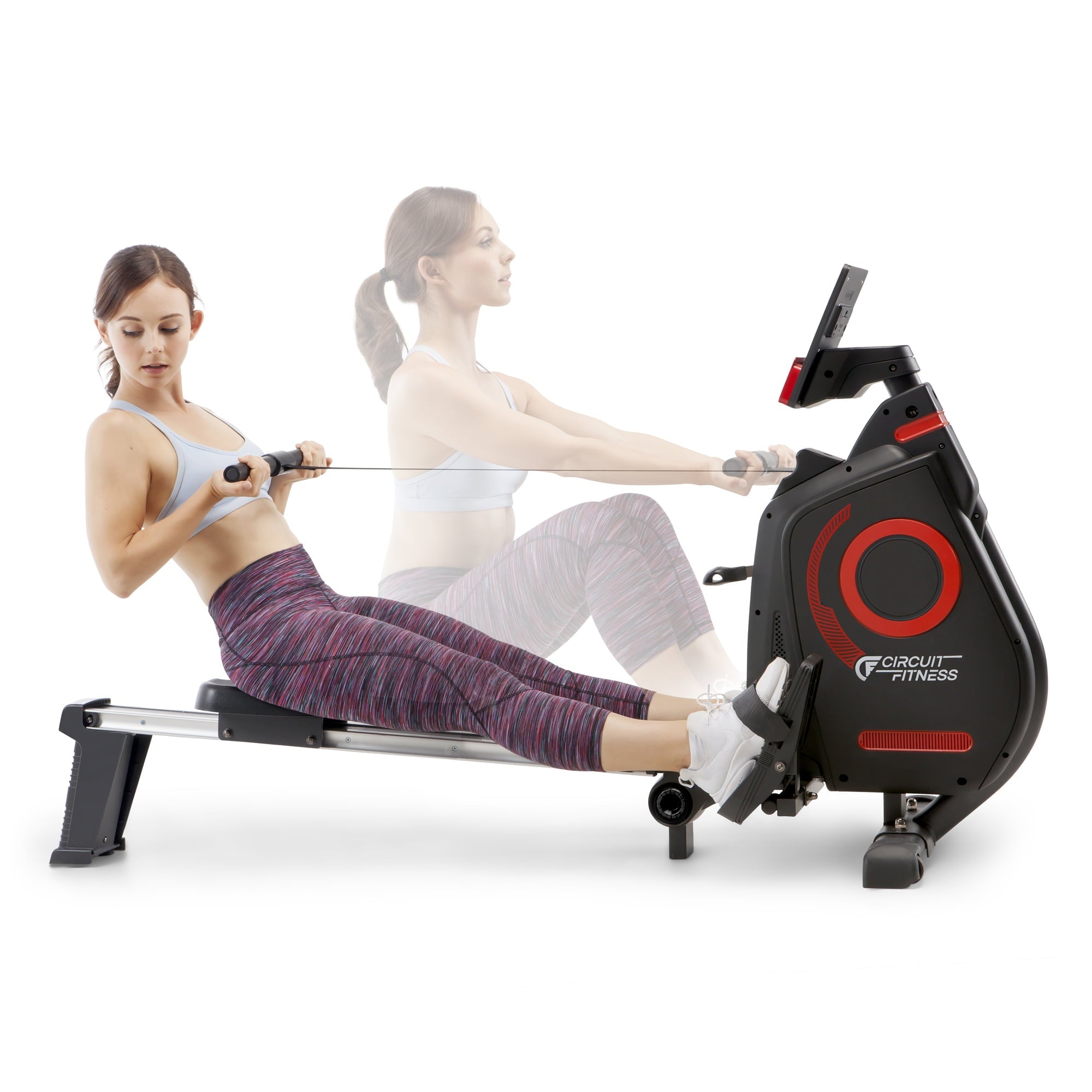CIRCUIT FITNESS Deluxe Foldable Magnetic Rowing Machine with 8 Resistance Settings AMZ-979RW