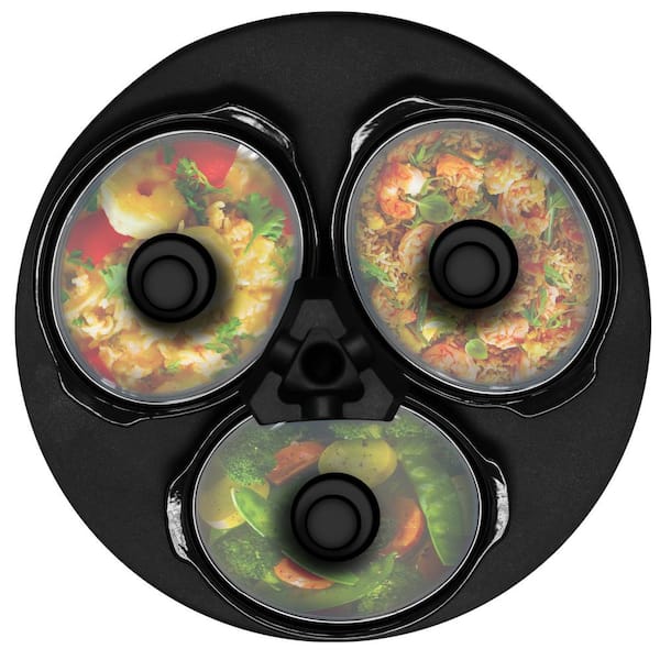 Triple 4.5 Qt. Copper Slow Cooker with Glass Lids