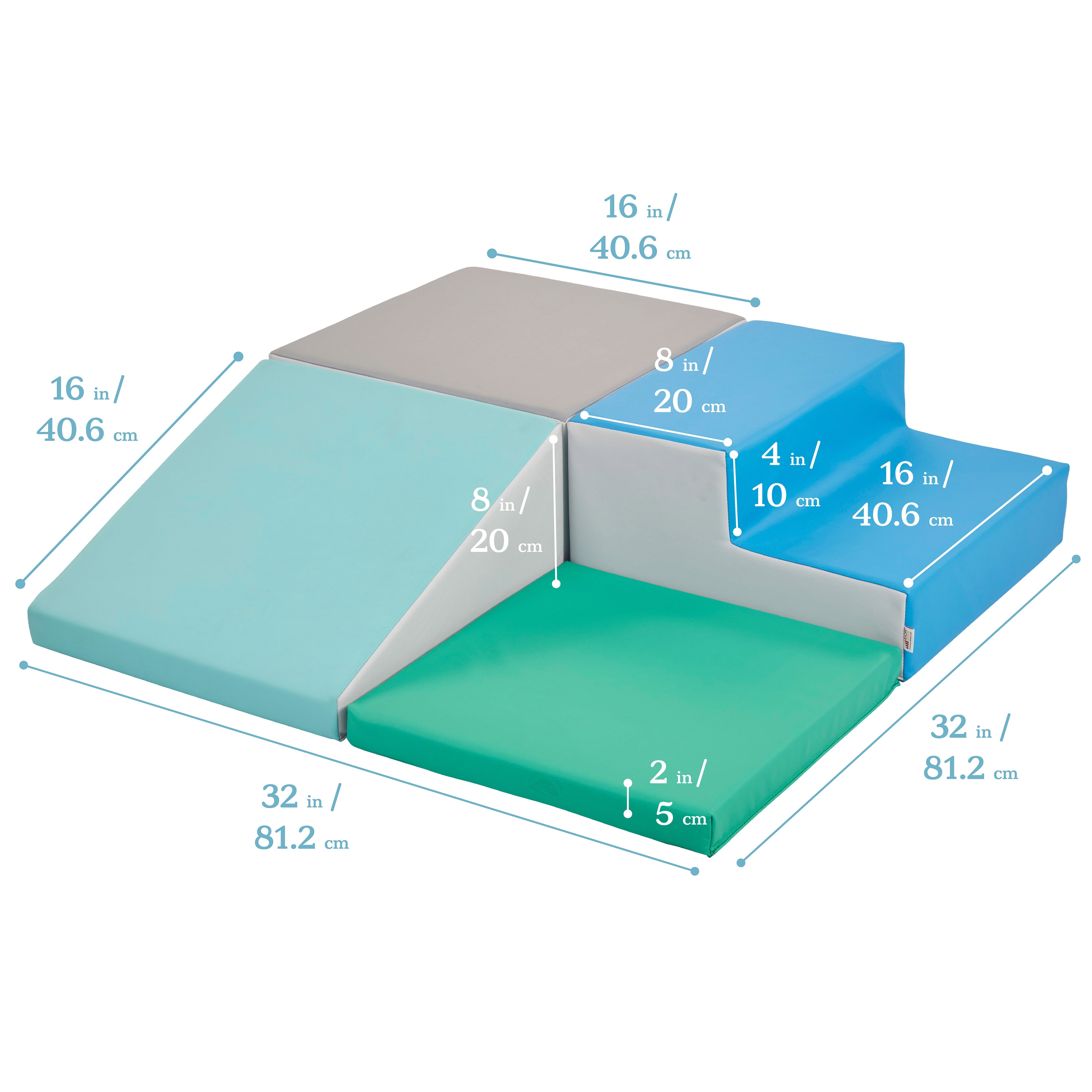 ECR4Kids SoftZone Junior Little Me Corner Climber, Beginner Playset, Contemporary, 4-Piece