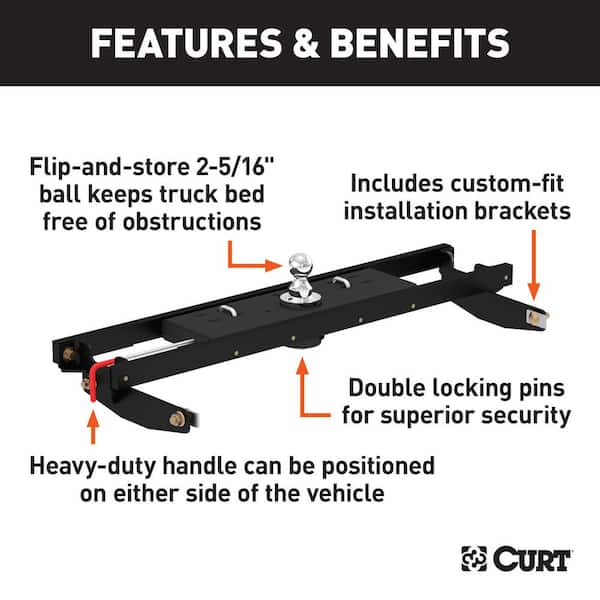 Double Lock Gooseneck Hitch Kit w/ Brackets, Select Silverado, Sierra 2500, 3500