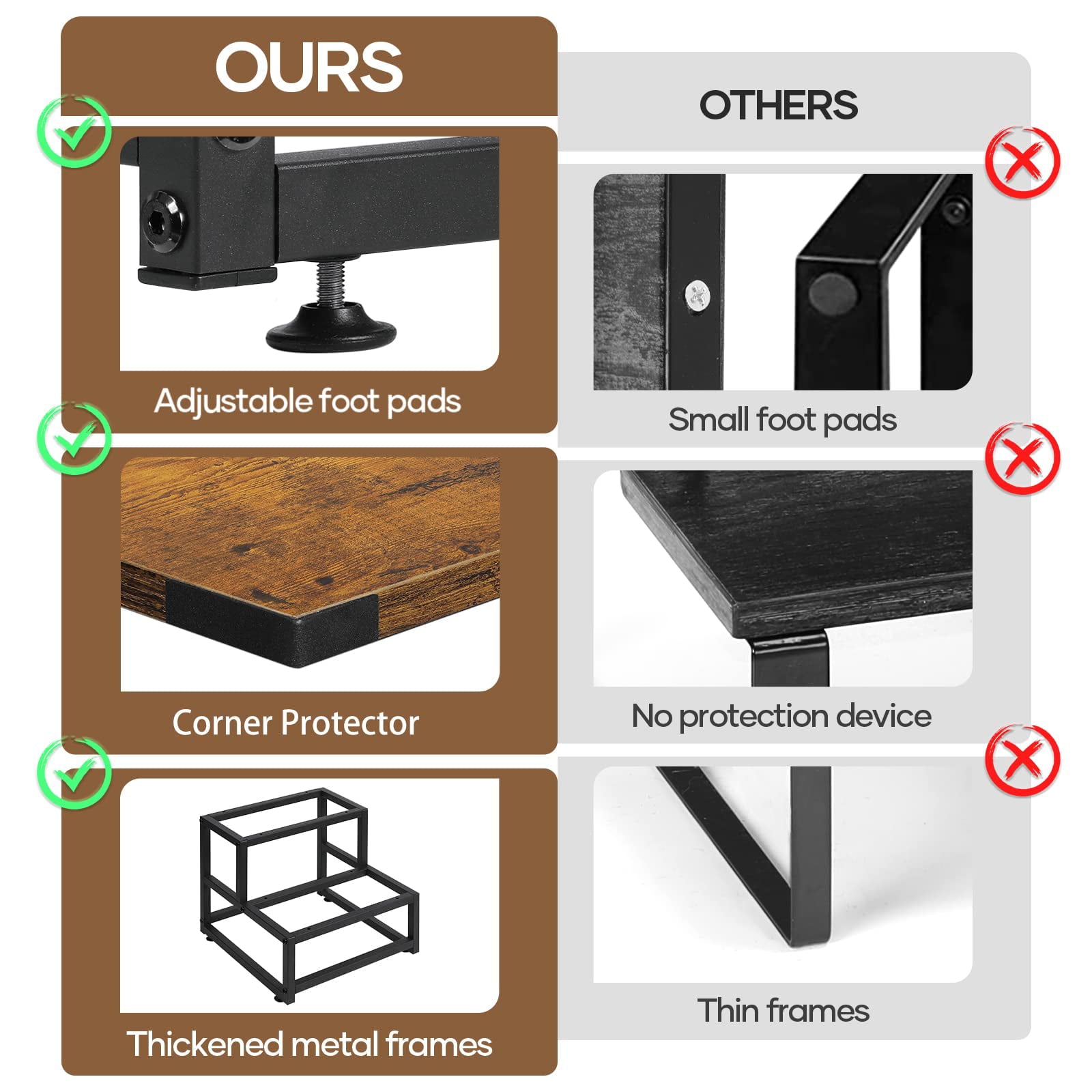 Wooden Step Stools for Adults Kids, Kitchen Step Stools, Heavy Duty 2 Step Stool for Adults, Foot Stool, Bathroom Stools