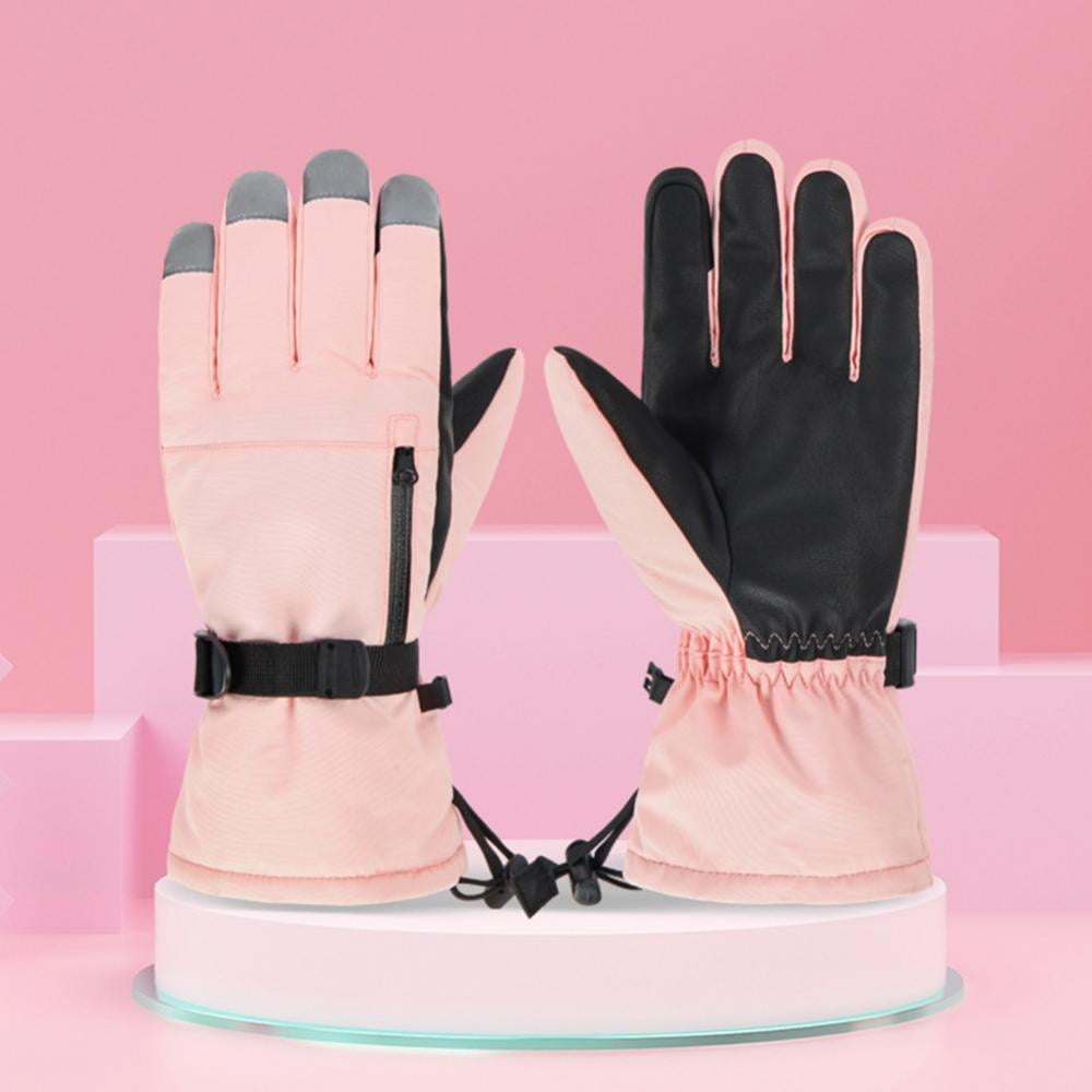 ChYoung Touchscreen Gloves Waterproof Winter Gloves Ski Gloves Keep Warm Pink XS