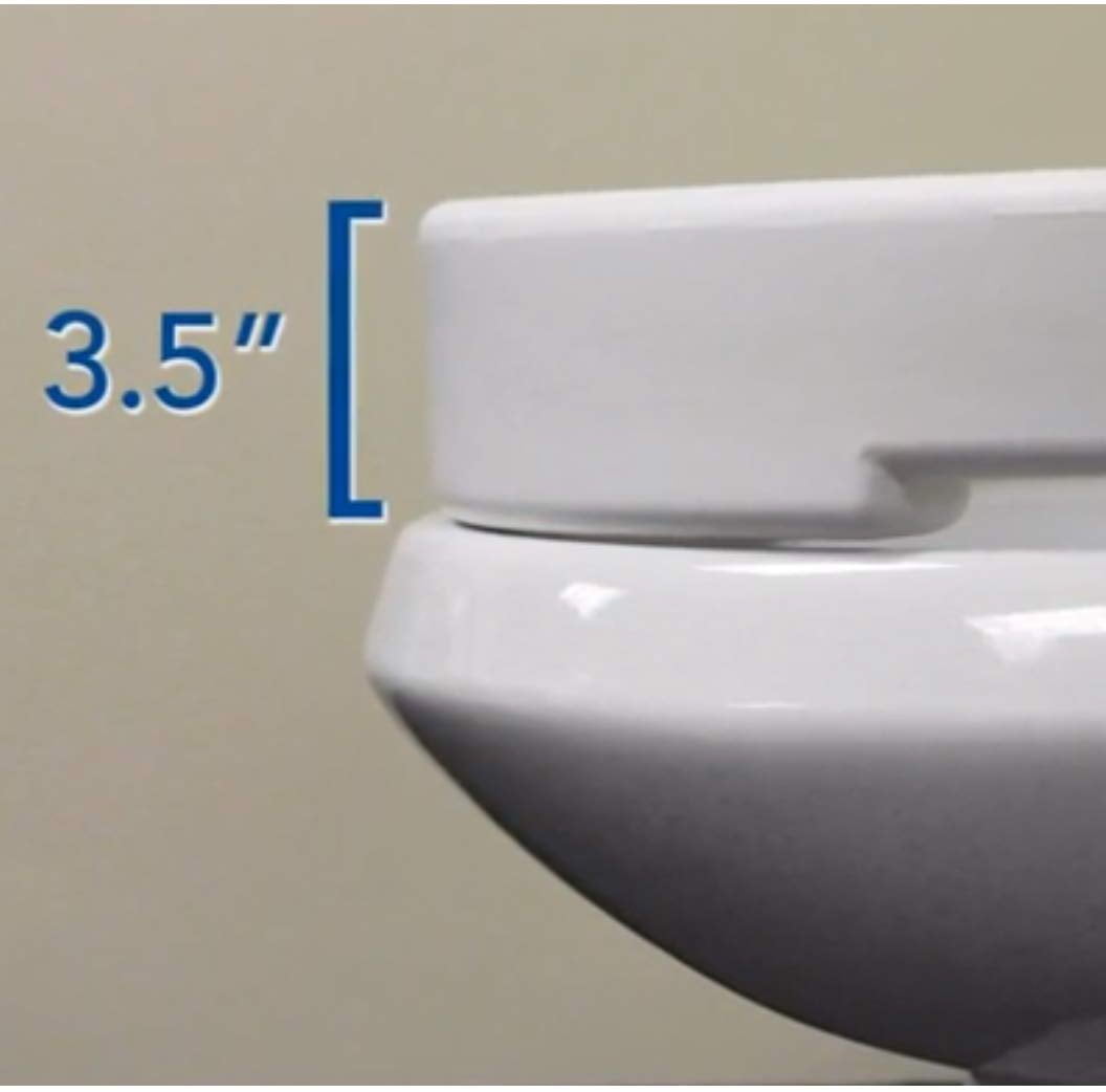 Raised Toilet Seat - Elongated Carex® 3-1/2 Inch White 300 lbs.