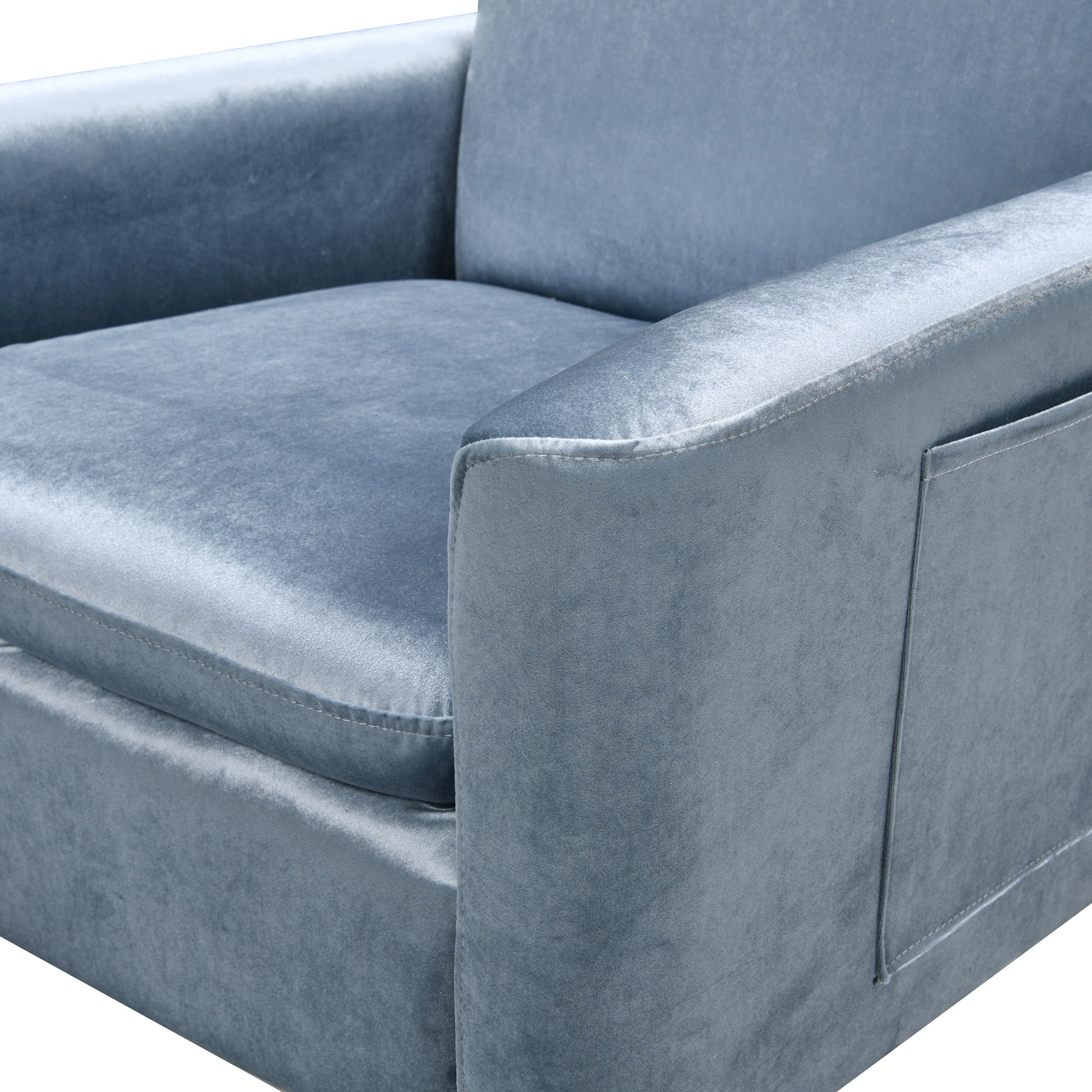 grey armchair with ottoman
