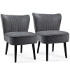 Costway Set of 2 Armless Accent Chair Upholstered Leisure Chair Single Sofa Dark Grey