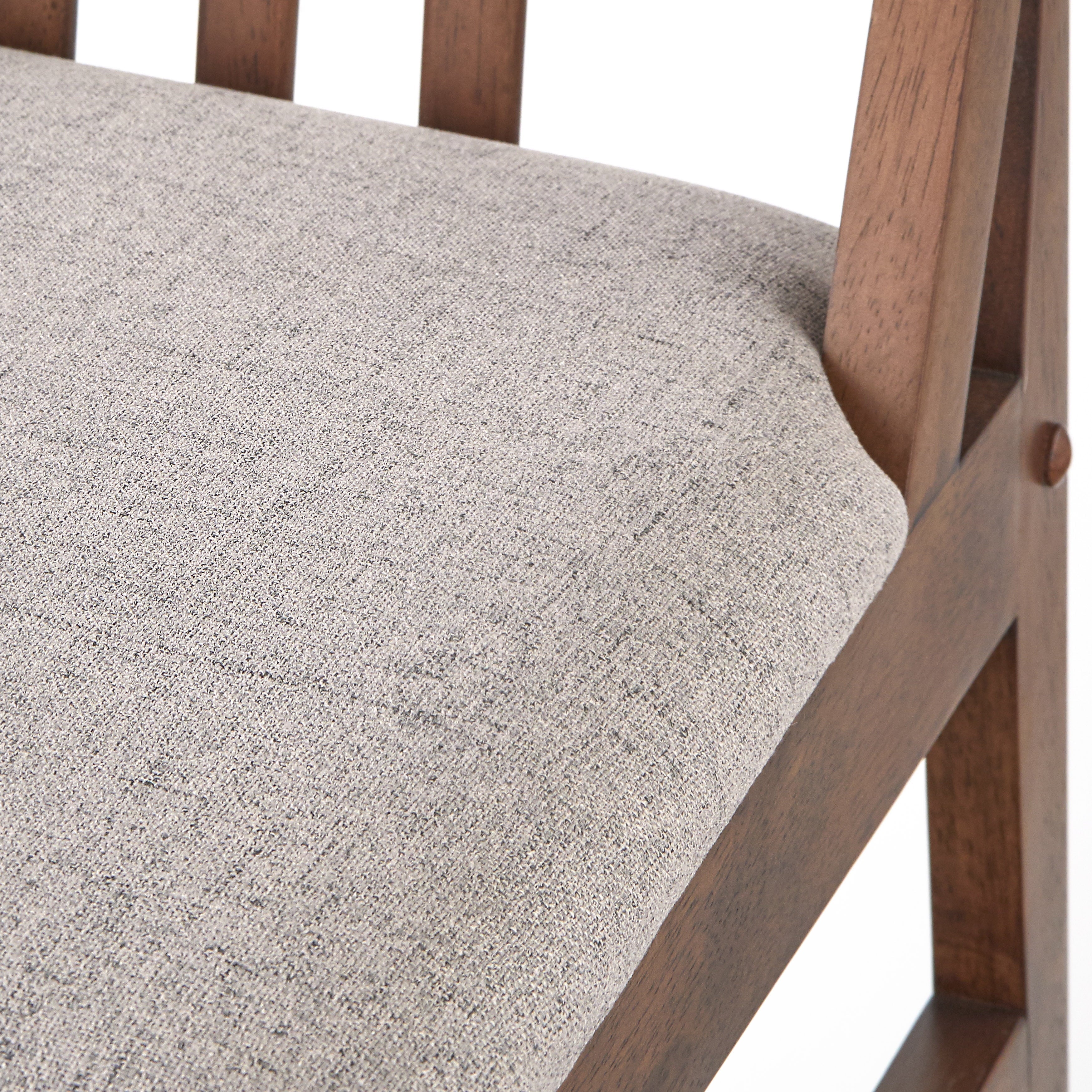 TMS Trita Round Dining Table, Walnut and Tempered Glass Top