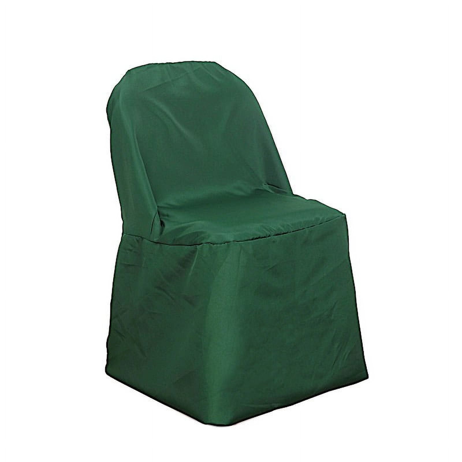 BalsaCircle Hunter Green Solid Polyester Folding Flat Chair Cover Slipcover Party Wedding