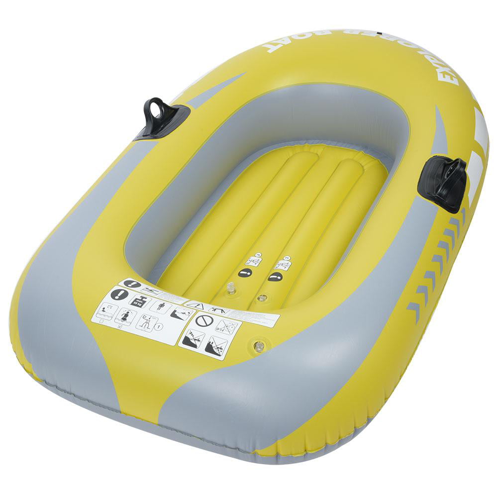 Mavis Laven Inflatable Boat,Inflatable Kayak,Yellow PVC Inflatable One Person Rowing Air Boat Fishing Drifting Diving Tool