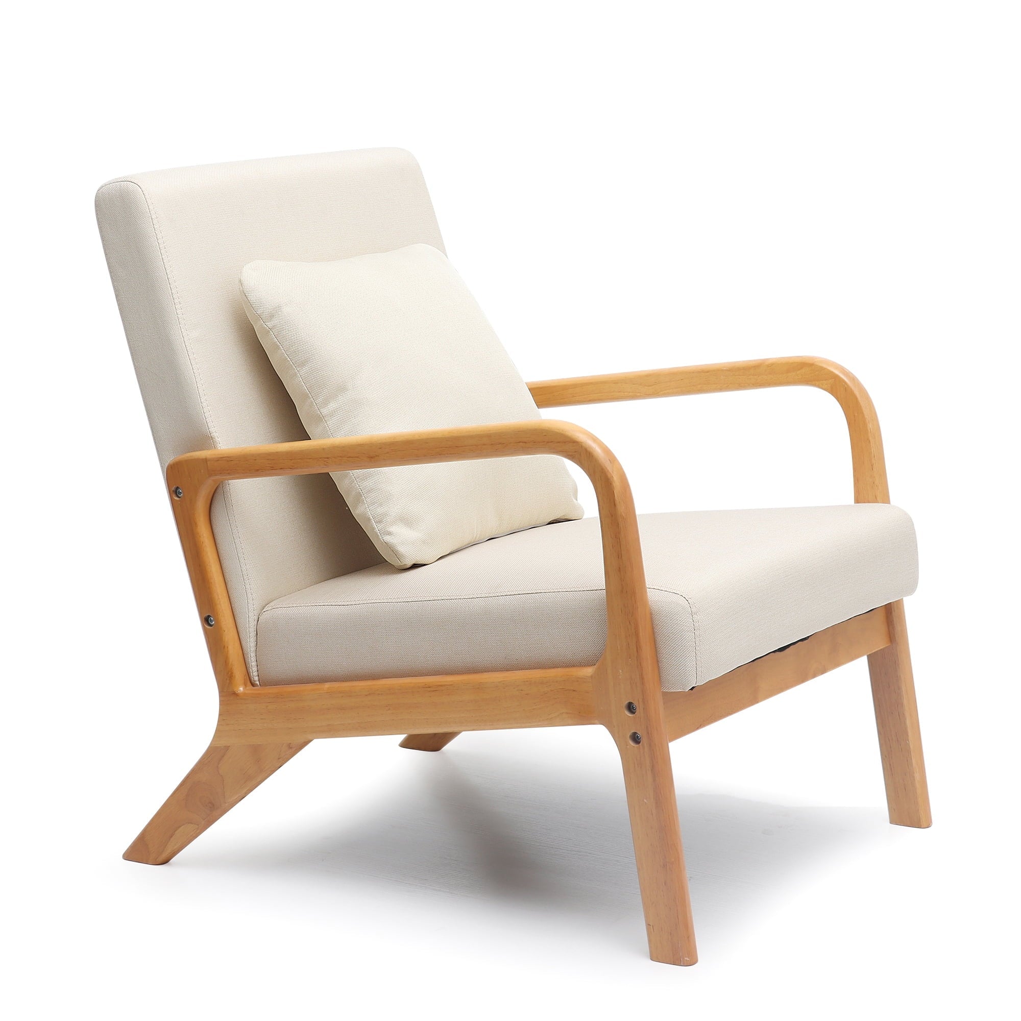 Mid Century Modern Accent Chair,Fabric Reading Armchair,Linen Upholstered Accent Chairs for Living Room/Bedroom,25.6