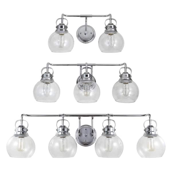 Shirley 17.5 in. 2-Light Metal/ Bubbled Glass Chrome Vanity Light