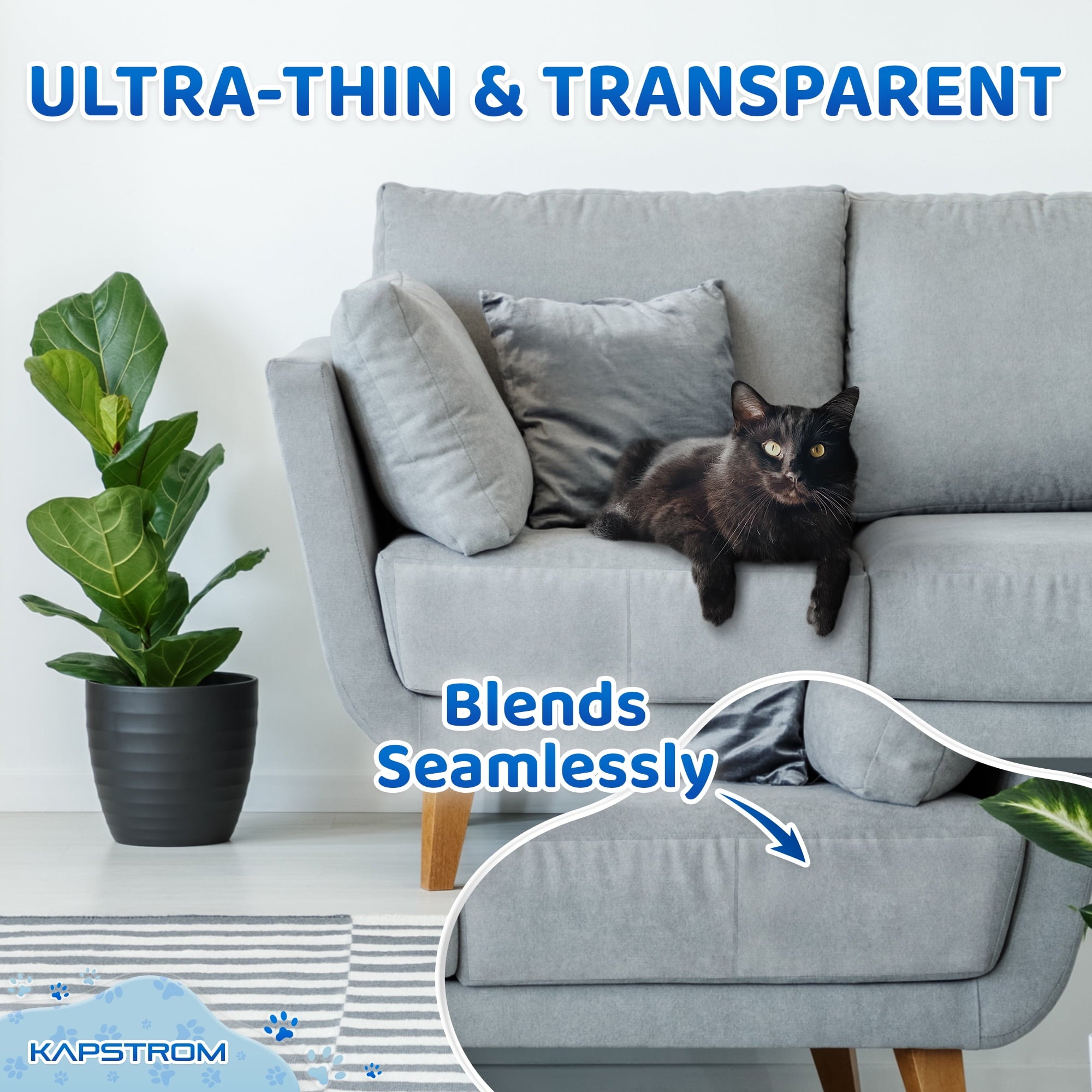 Cat Scratch Training Tape Sheets (12 Pcs), Furniture Couch Protector Deterrent Tape by KapStrom