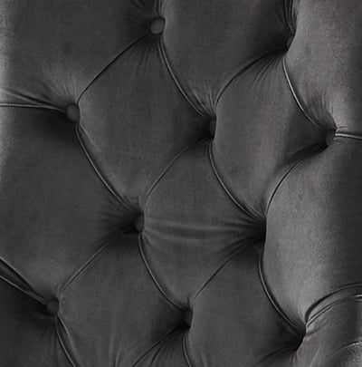 Chelsea Lane Curved Back Velvet Tufted Dining Chair, Set of 2, Gray
