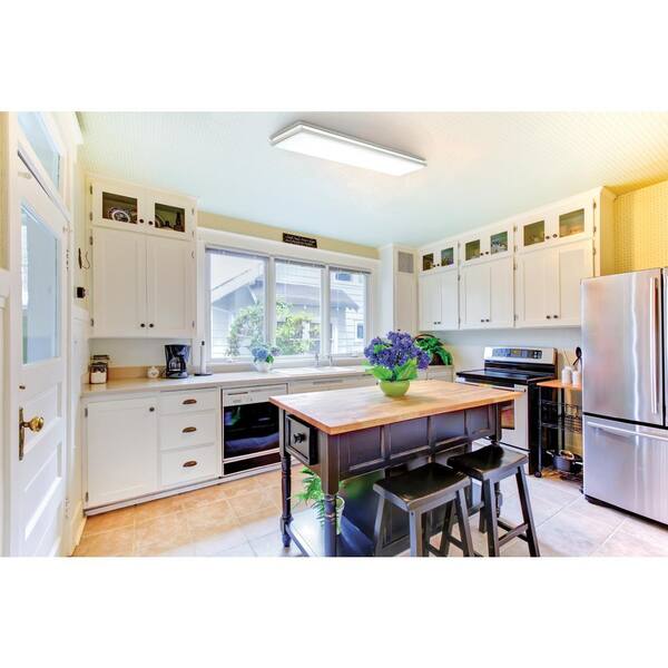 Brushed Nickel Linear Saturn LED Flush Mount