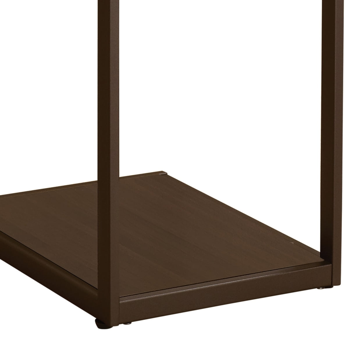 Jose Rectangular Accent Table with Bottom Shelf Brown