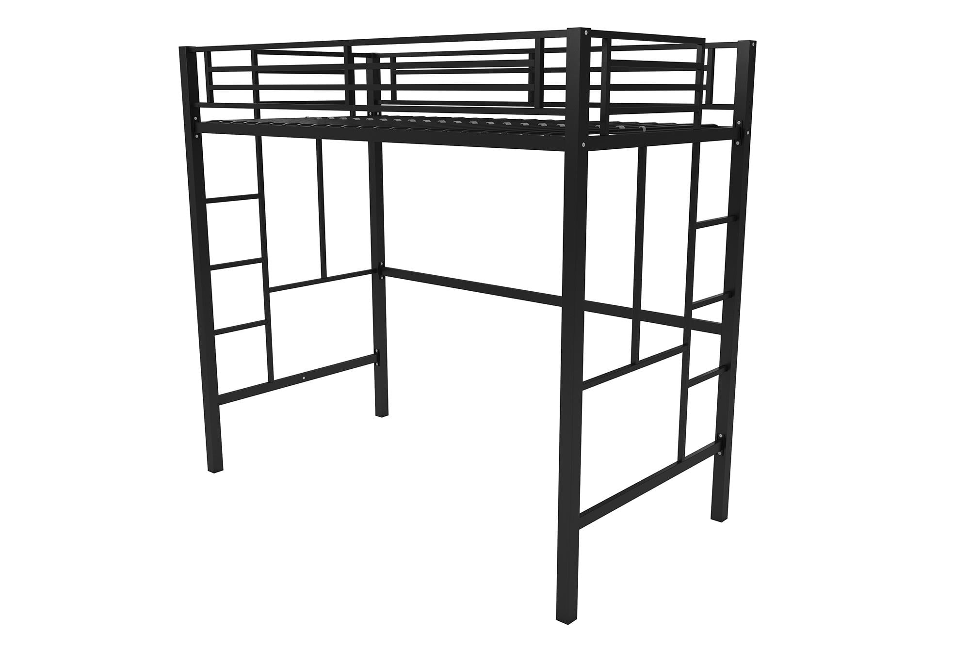 Your Zone Brittain Twin Metal Loft Bed, Black