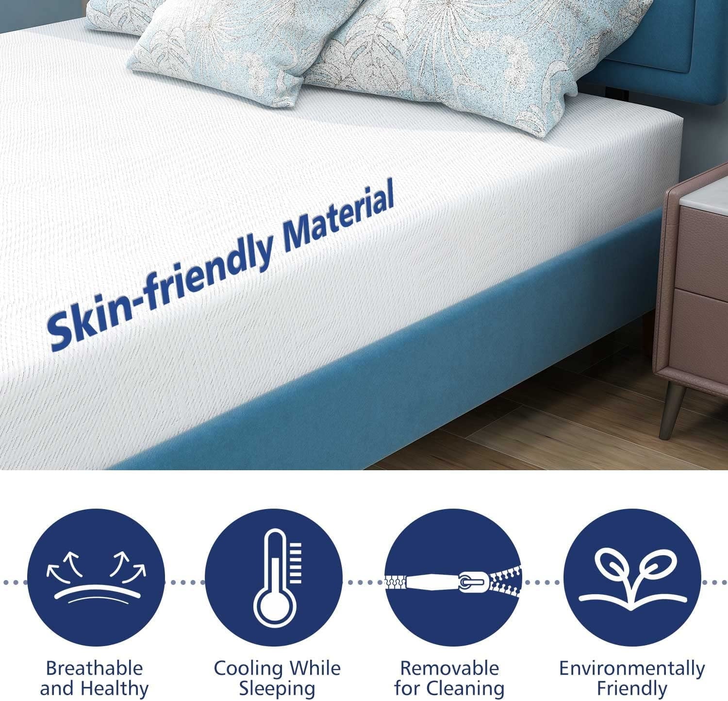 Twin Mattress - Memory Foam Mattress 5-Layer Comfort Supportive Medium-Firm Mattress in a Box with Breathable Cover, Made in USA, CertiPUR-US Certified for Single Bed Guest Room