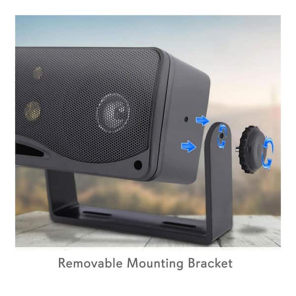 3.5 in. 3-Way Weatherproof Marine Audio Speakers, Black (2-Pair)