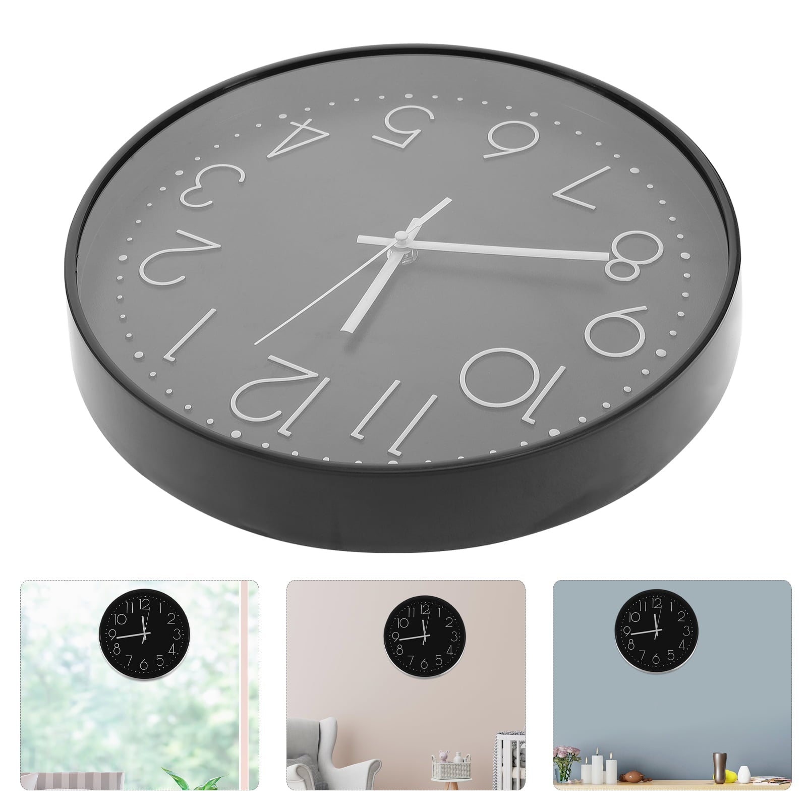 HOMEMAXS Simple Mute Wall Clock Living Room Wall-mounted Big Number Wall Clock Accurate Clock
