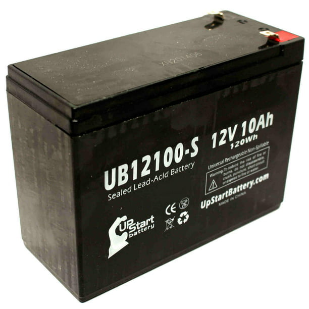 2x Pack - Universal Battery UB12100-S Battery Replacement - UB12100-S Universal Sealed Lead Acid Battery (12V, 10Ah, 10000mAh, F2 Terminal, AGM, SLA)