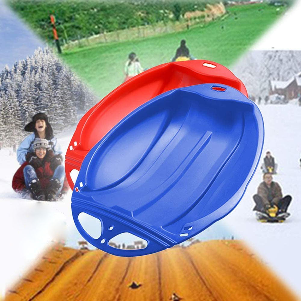 Tuscom 4pcs Snow Sled Toy Kids and Adult Round Sand Slider Disc Ski Pad Board