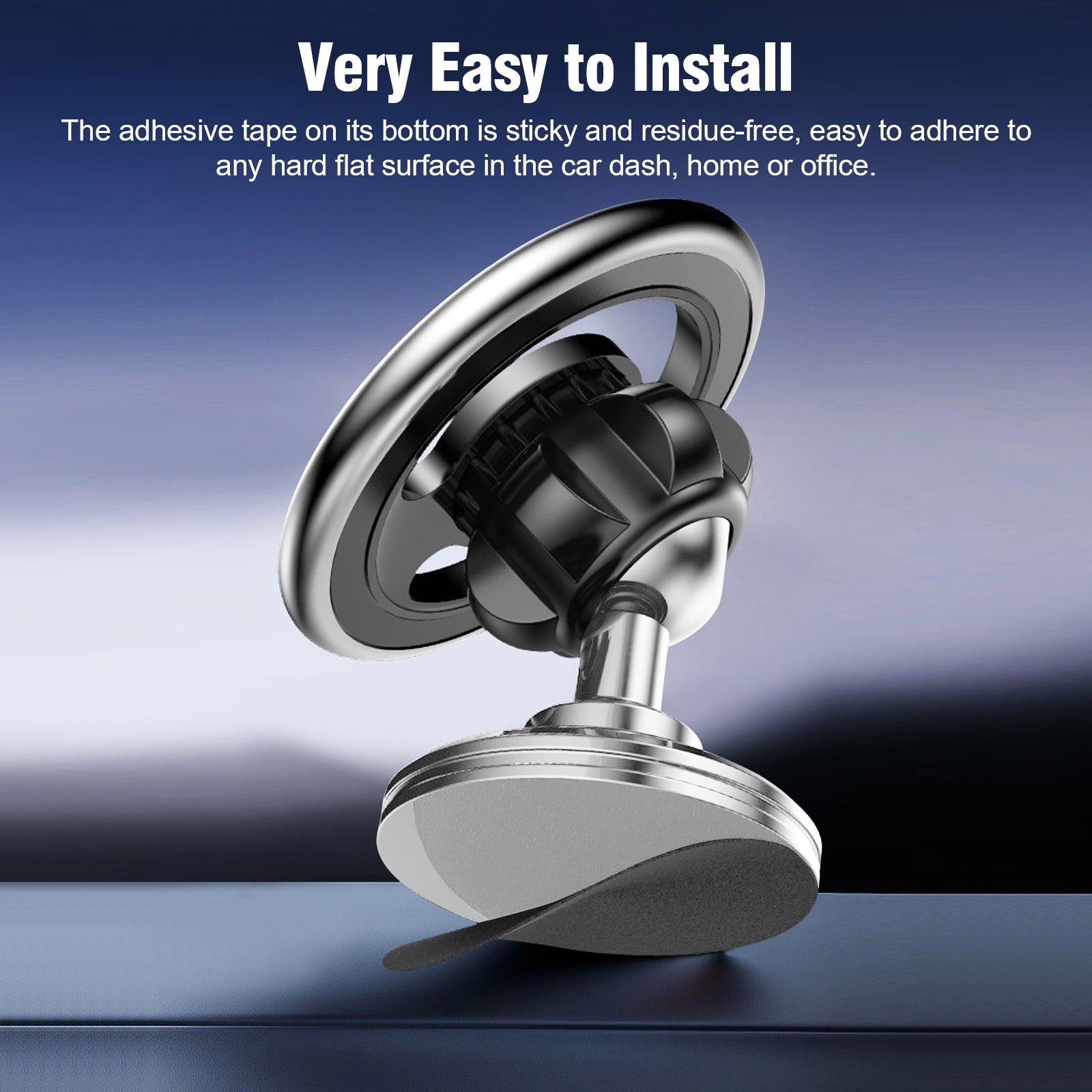 Magnetic Phone Car Mount, TSV 360 Rotation Dashboard Phone Holder for Car with Strong Adhesive Stick, Magnet Car Phone Holder Mount Fit for iPhone 14 13 12 11 Pro SE XR XS, Samsung LG Phones