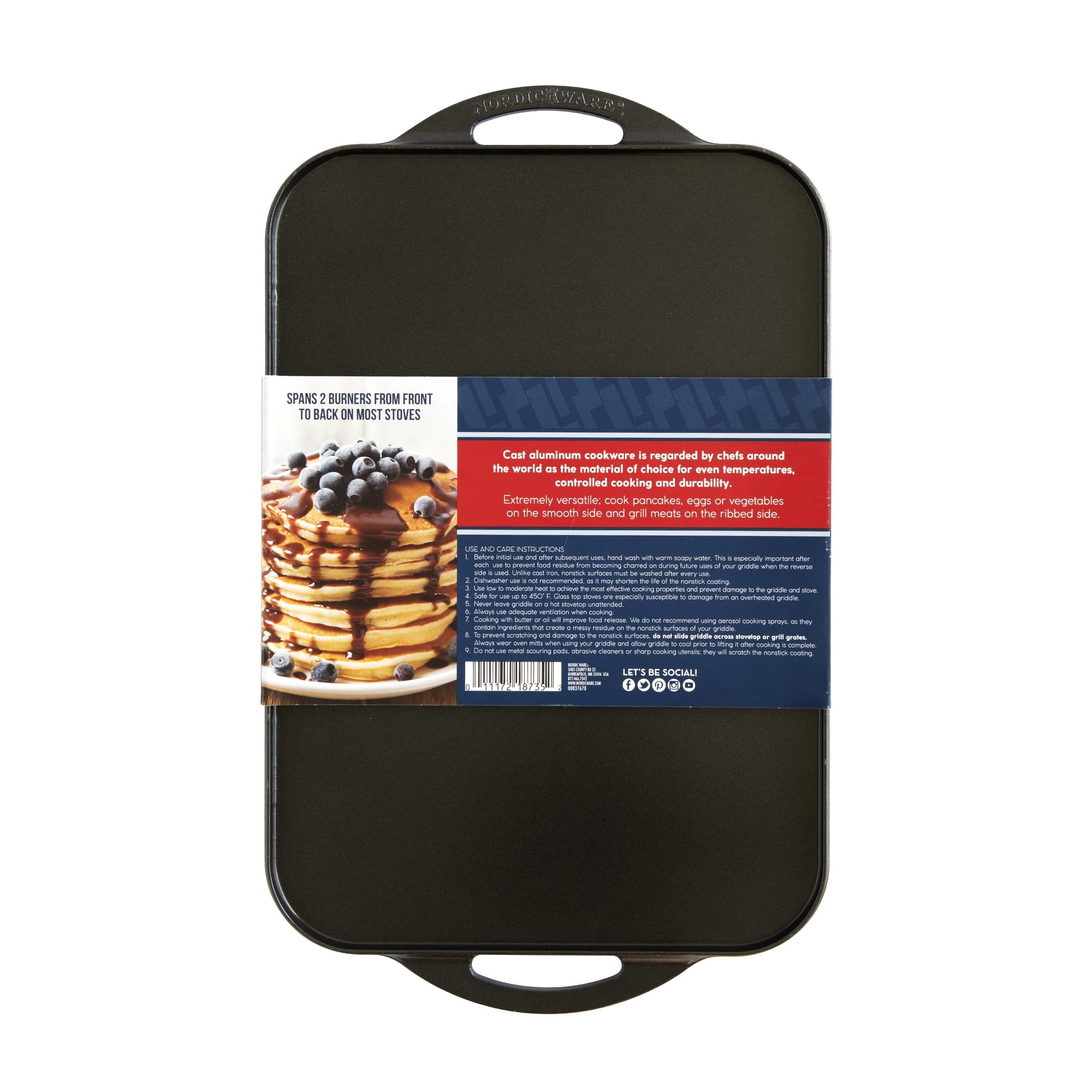 Ware Deluxe Cast Aluminum Reversible Grill Griddle