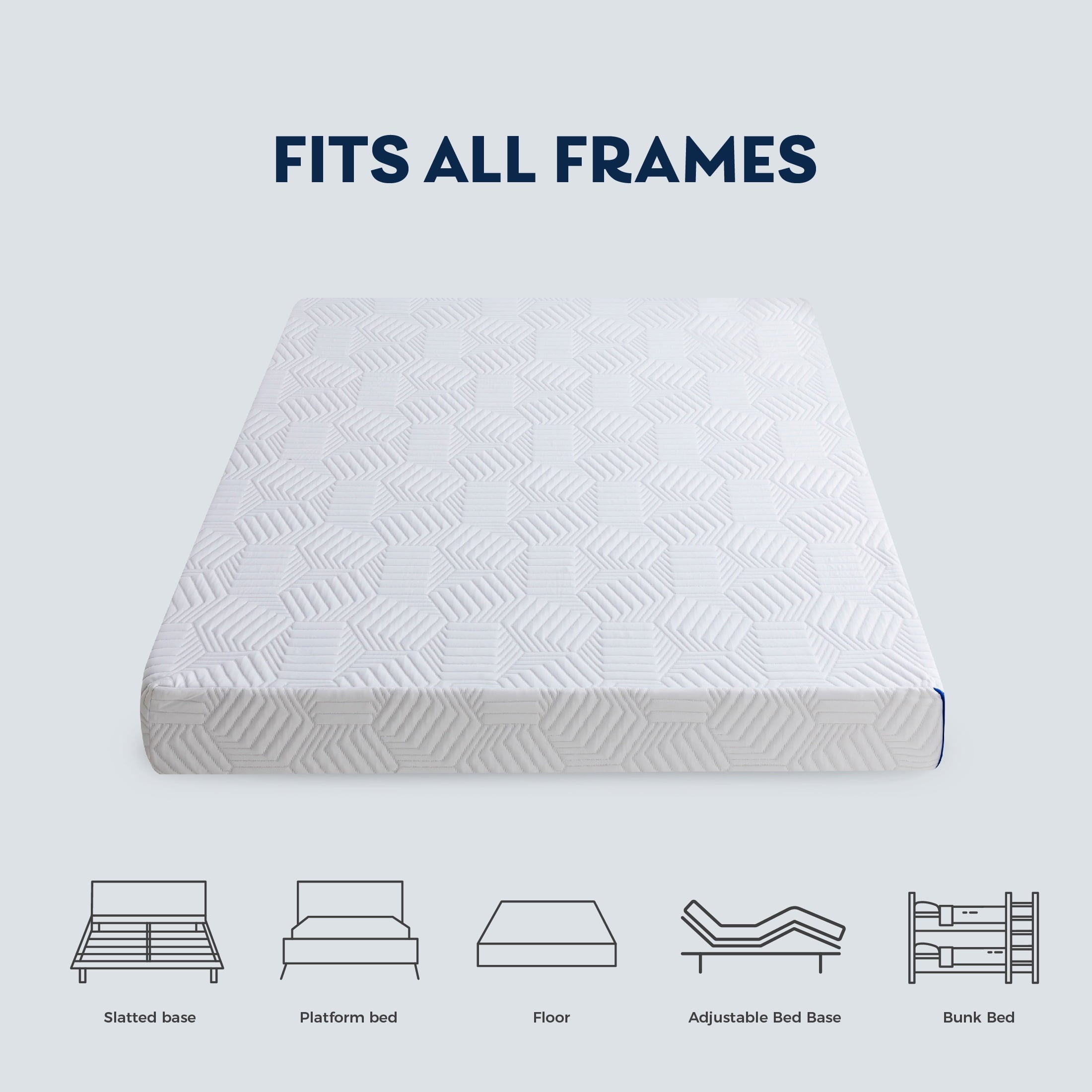 Ego Blue 8 inch Cooling Gel Memory Foam Mattress, Twin Mattress in a Box, Medium