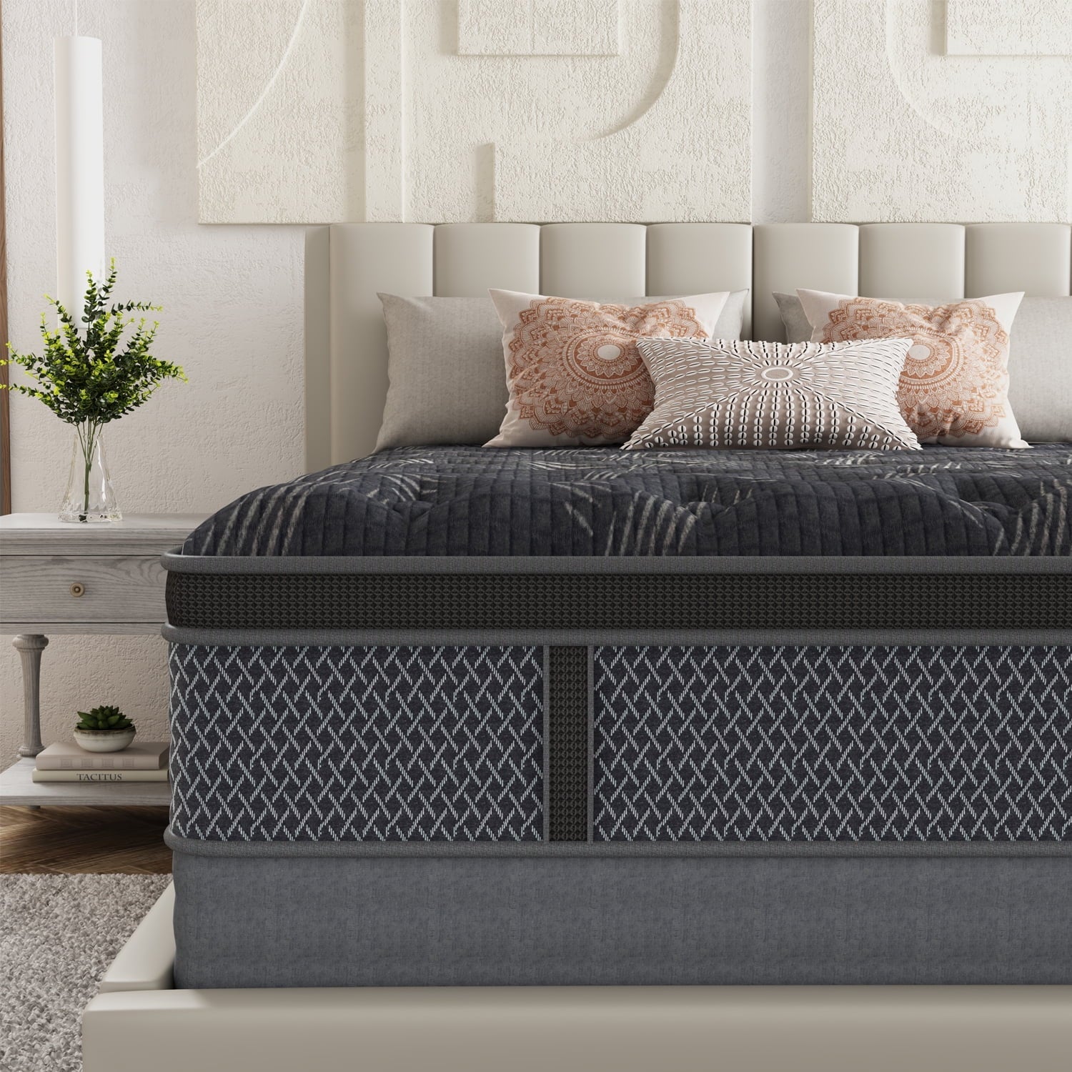 Behost Pillow Top Queen Mattress, 10inch Hybrid Innerspring Double Mattress in a Box, Pocket Spring Mattress