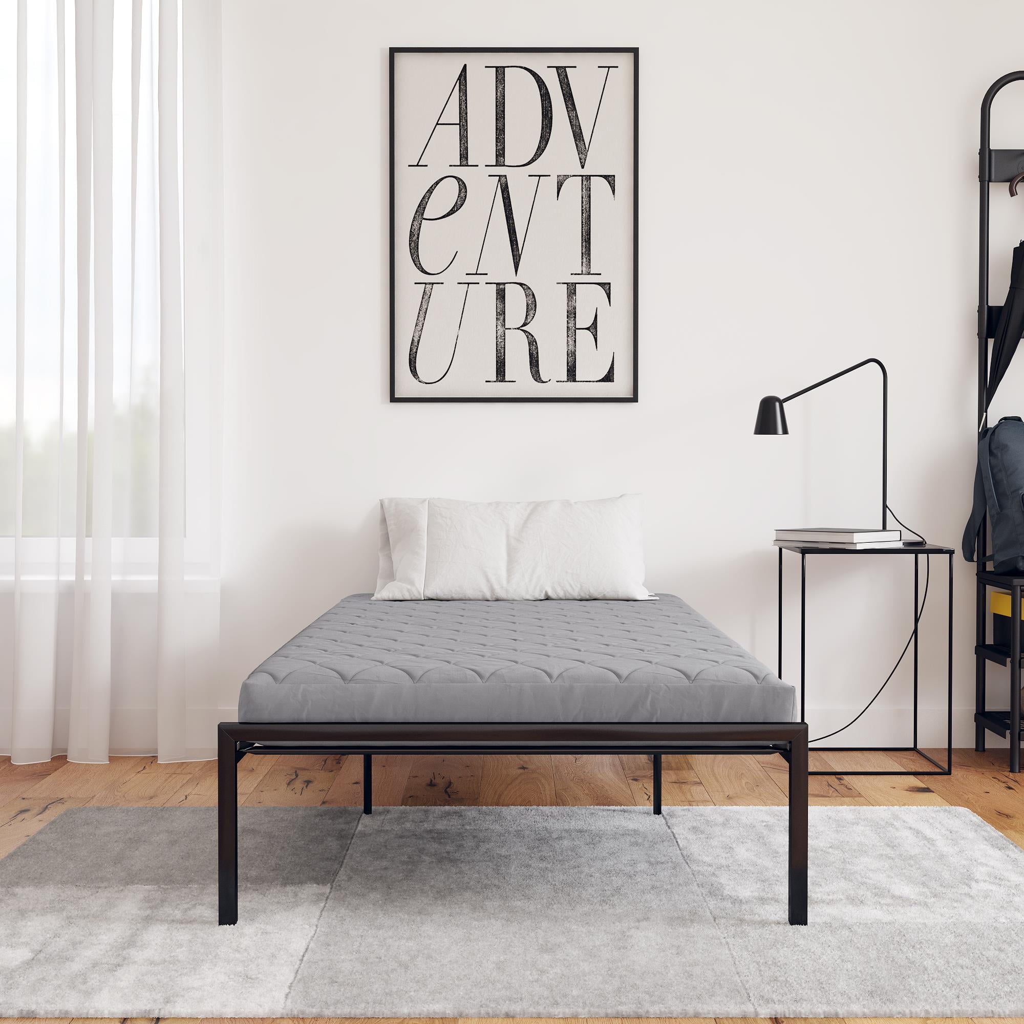 Value 6 Inch Thermobonded Polyester Filled Quilted Top Bunk Bed Mattress, Twin, Gray