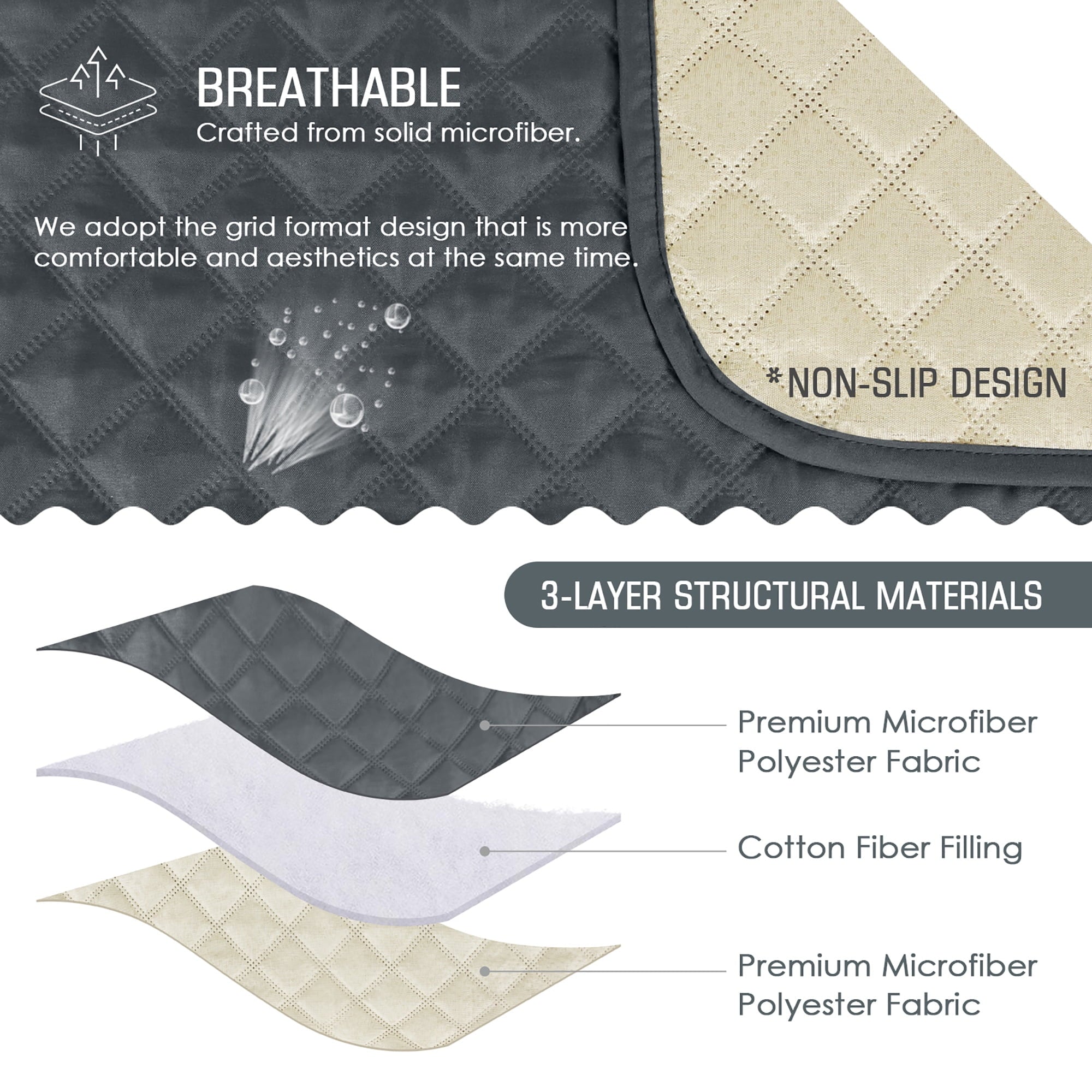 TAOCOCO Non-Slip Recliner Chair Cover Sofa Slipcover,Recliner Chair Cover Furniture Protector Dark Gray 23