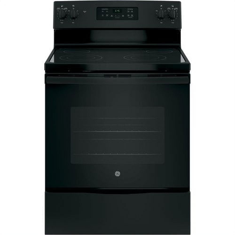 GE® Appliances 30” Free-Standing electric range model JB645RKSS in Stainless Steel. APPROXIMATE DIMENSIONS (HxWxD) 47 Height x 29 7/8 Width x 28 Dimension in. Two 9