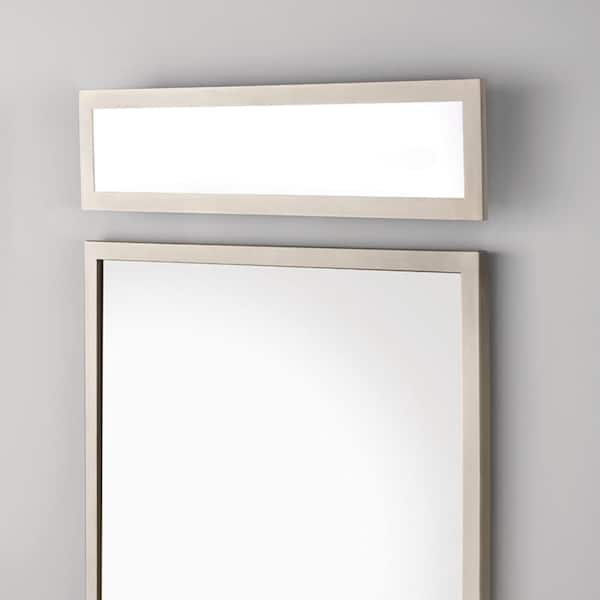 Straston 24 in. 1-Light Brush Nickel LED Adjustable Bathroom Vanity Light