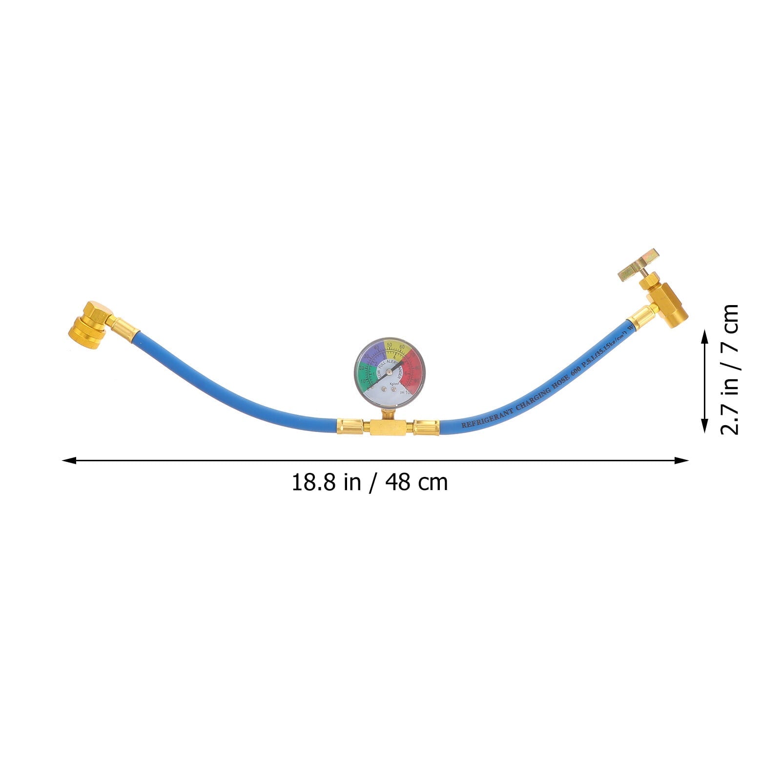Car AC Refrigerant Charge Hose Kit Recharge Hose with Gauge,A/C 1/2 Recharge Measuring Kit Can Tap Air Conditioning Pressure Gauge