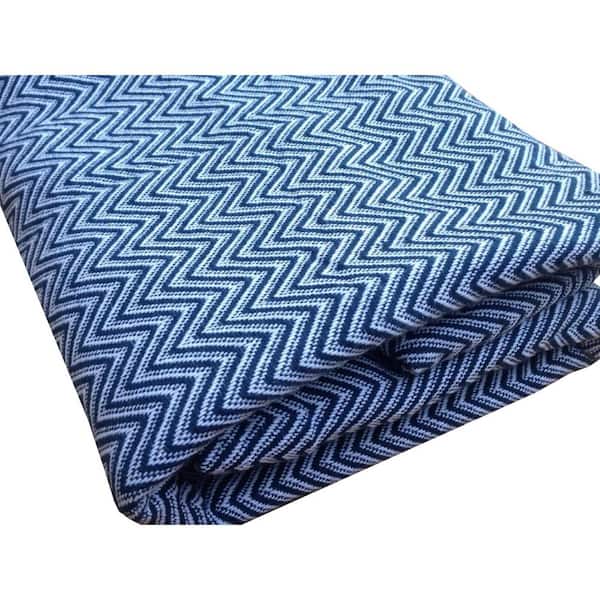 Chevron Navy 100% Cotton Full/Queen Blanket