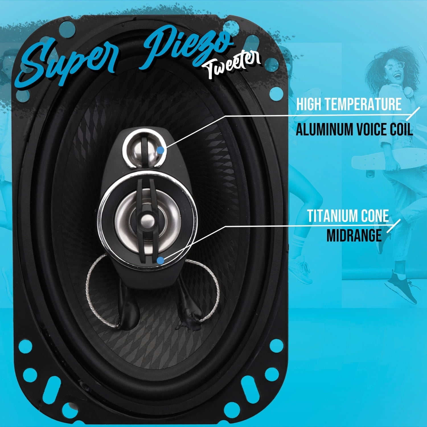 Pyle PL61984BK - Four-Way Sound Speaker System - One Pair 6'' x 9'' Four-Way Quadriaxial Loud Audio