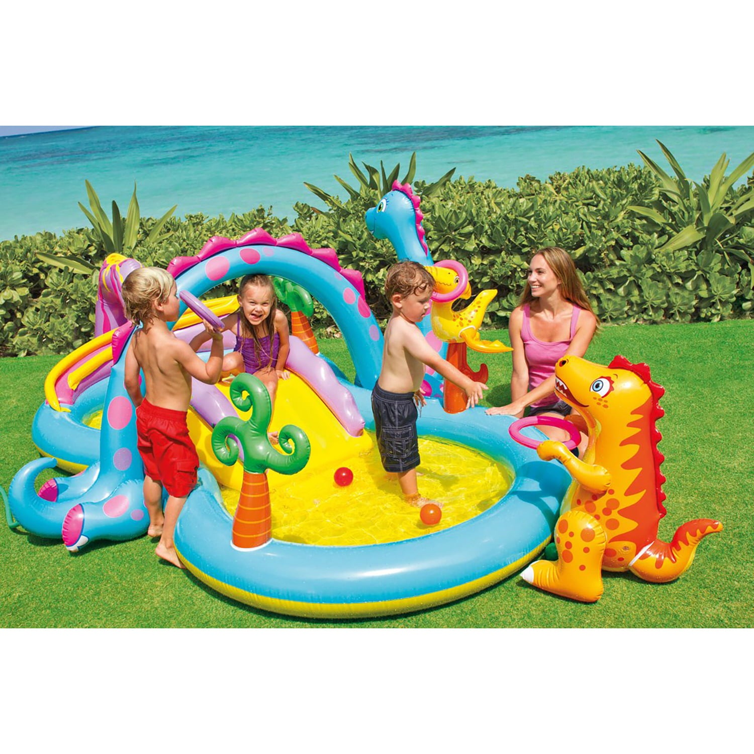 Intex Dinoland Kiddie Swimming Pool and Dinosaur Inflatable Swimming Pool