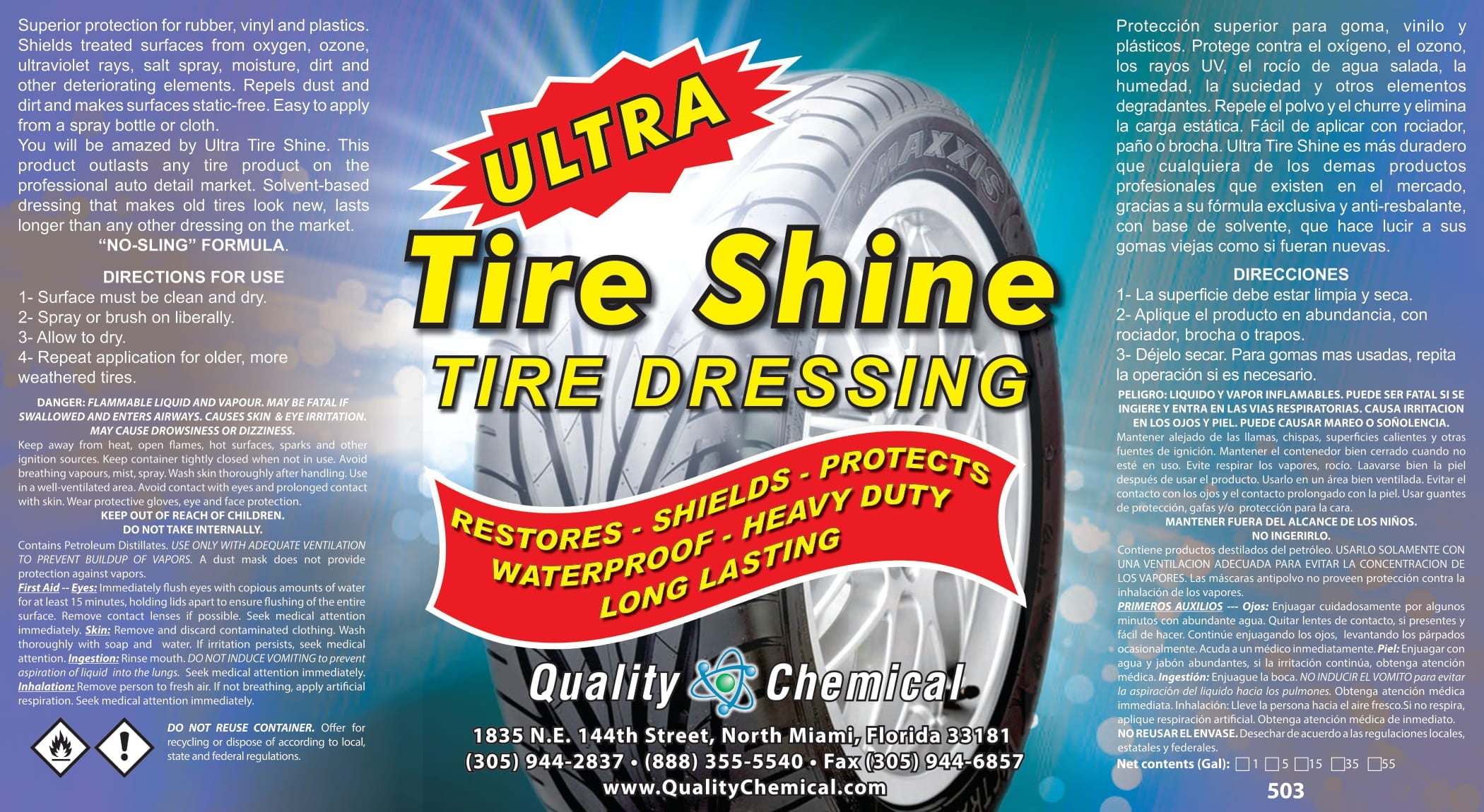 Ultra Tire Shine Solvent-Based Dressing with Silicone - 55 gallon drum